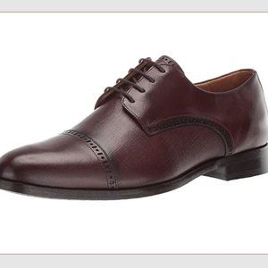 MARC JOSEPH NEW YORK Men's Leather Oxford Lace-up Dress Shoe Whiskey Size US 9.5